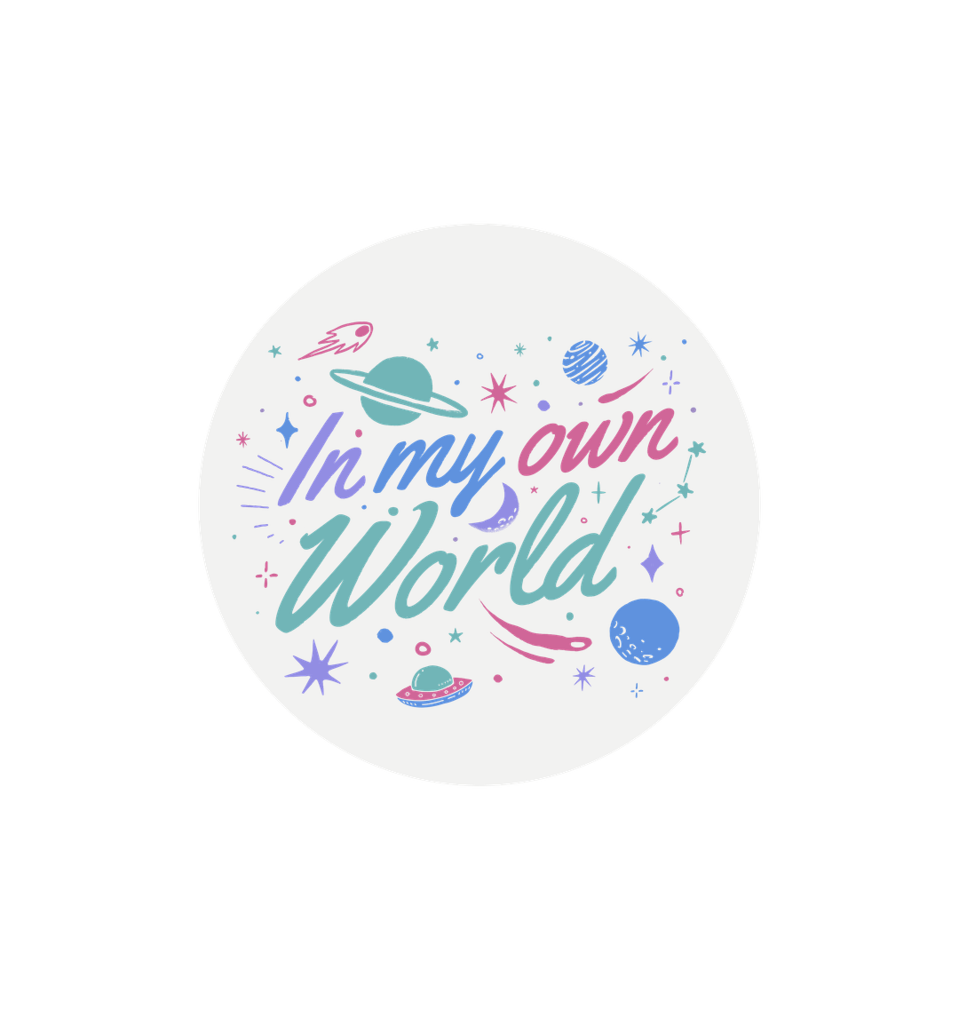 White In My Own World Sticker