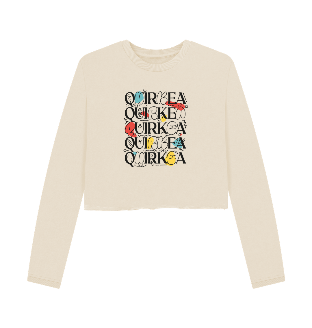 Oat Quirkea Colour Typography Women's Boxy Jumper