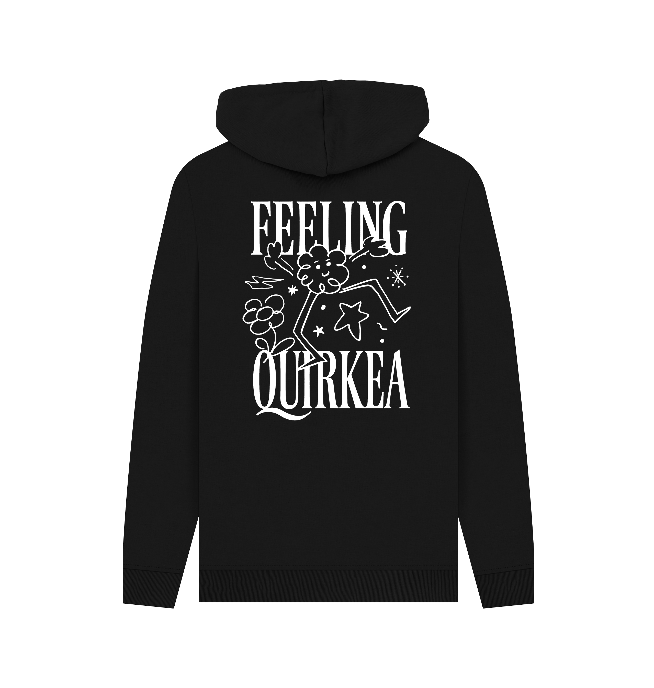 Black Printed Hoody Back