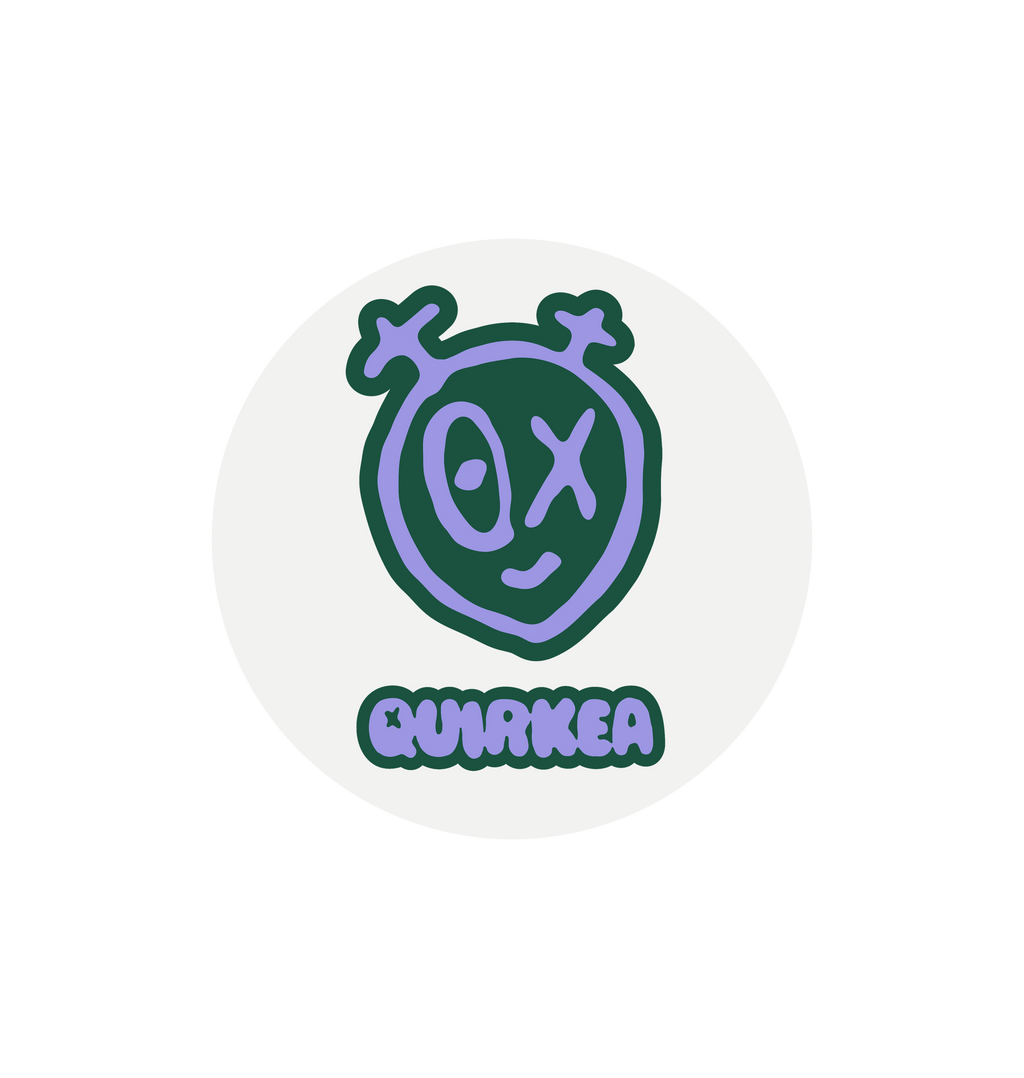 White Printed Circle Sticker Front