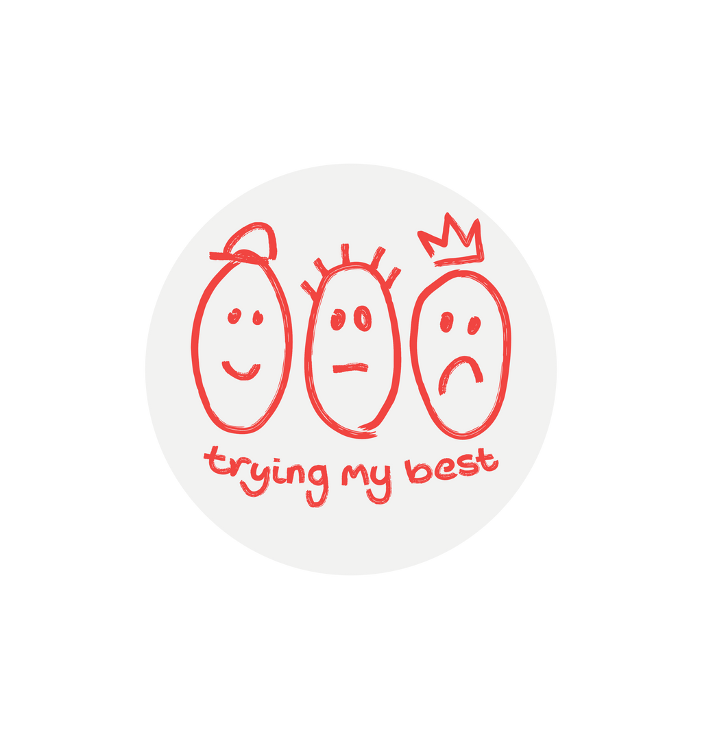 White Printed Circle Sticker Front