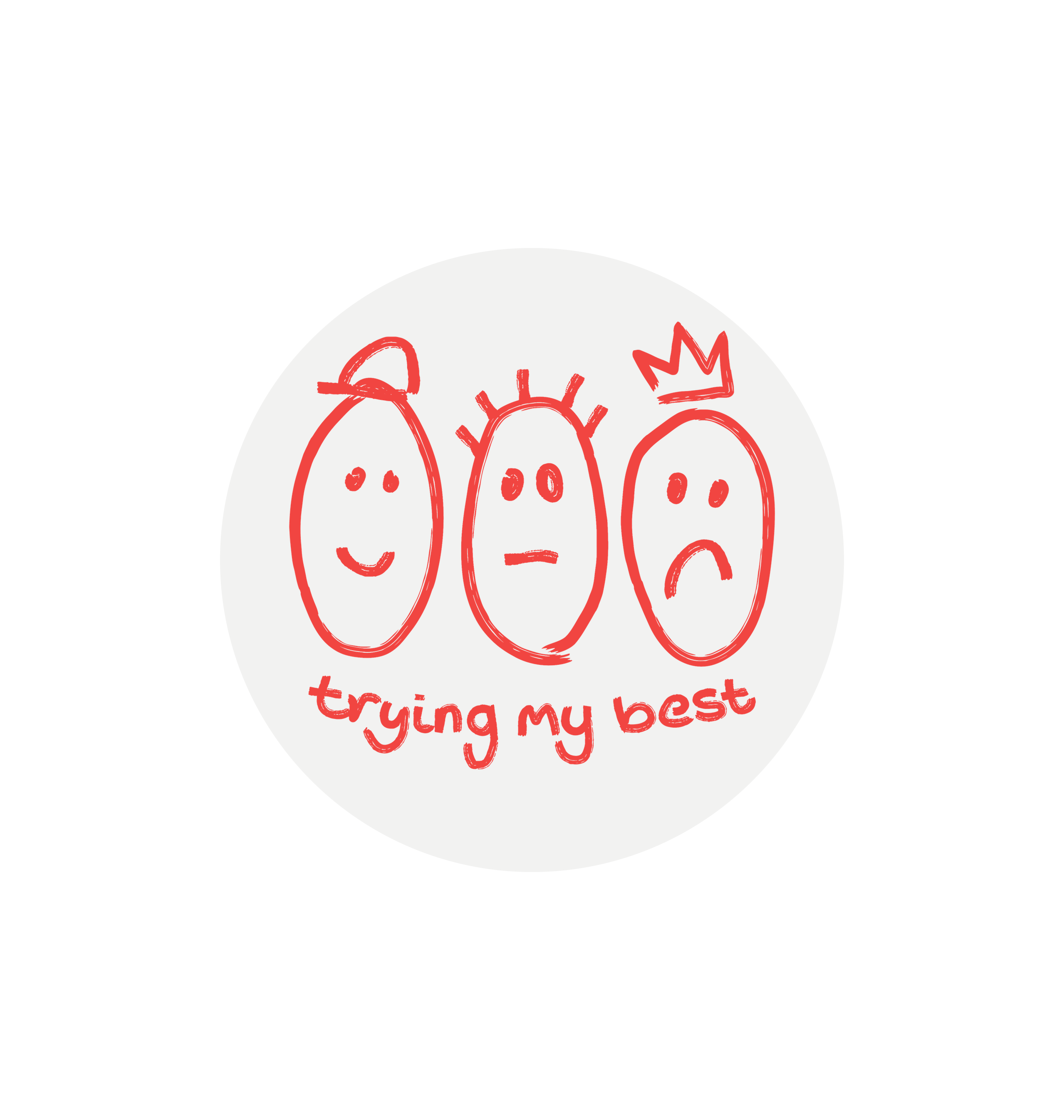 White Printed Circle Sticker Front