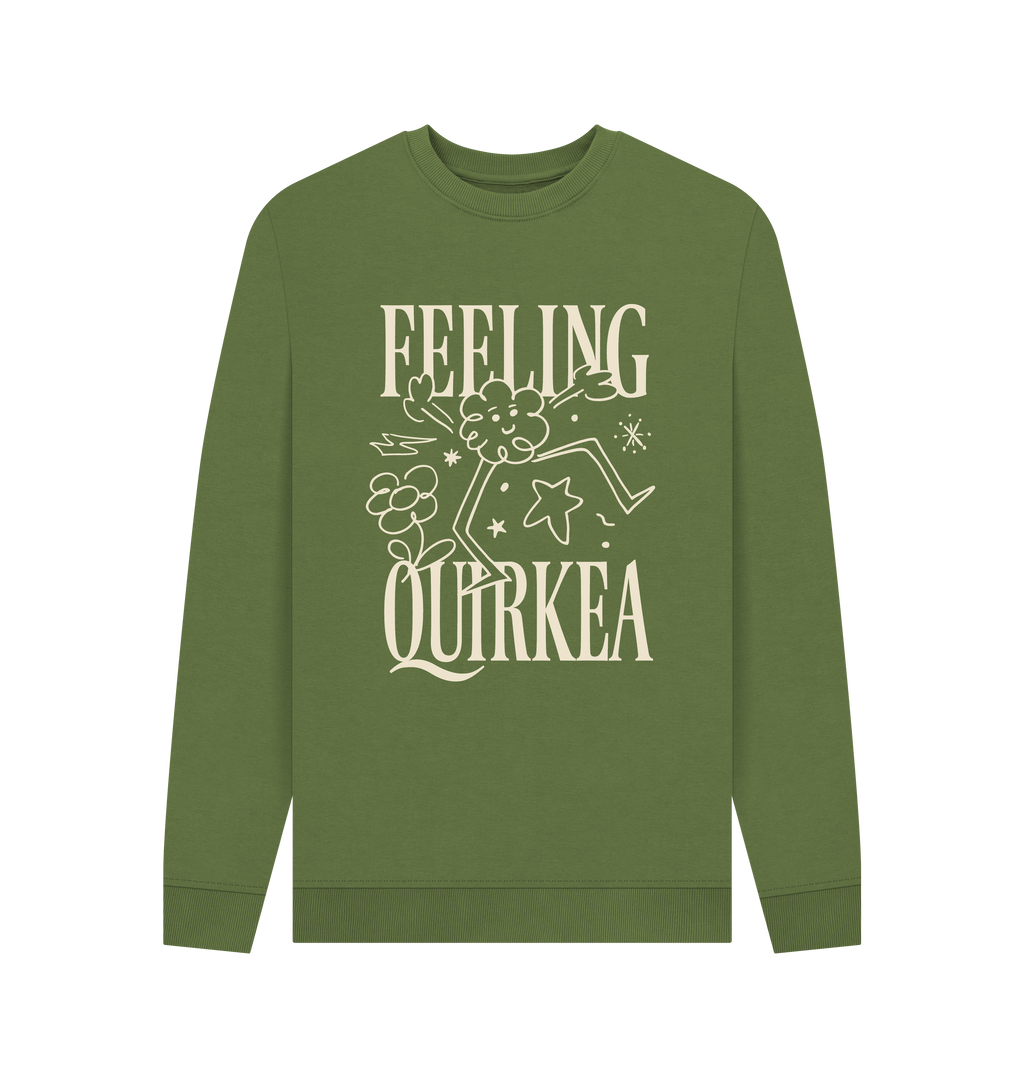 Khaki Printed Sweater Front