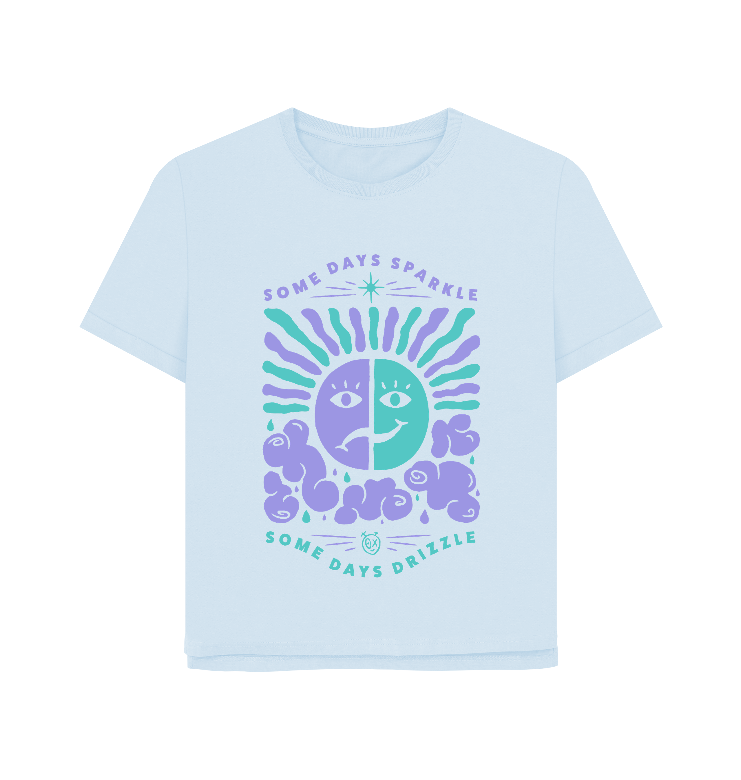 Sky Blue Printed T-shirt Front