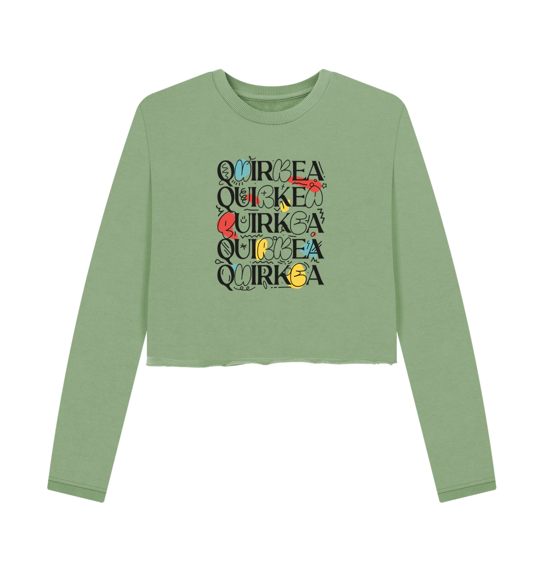 Sage Quirkea Colour Typography Women's Boxy Jumper