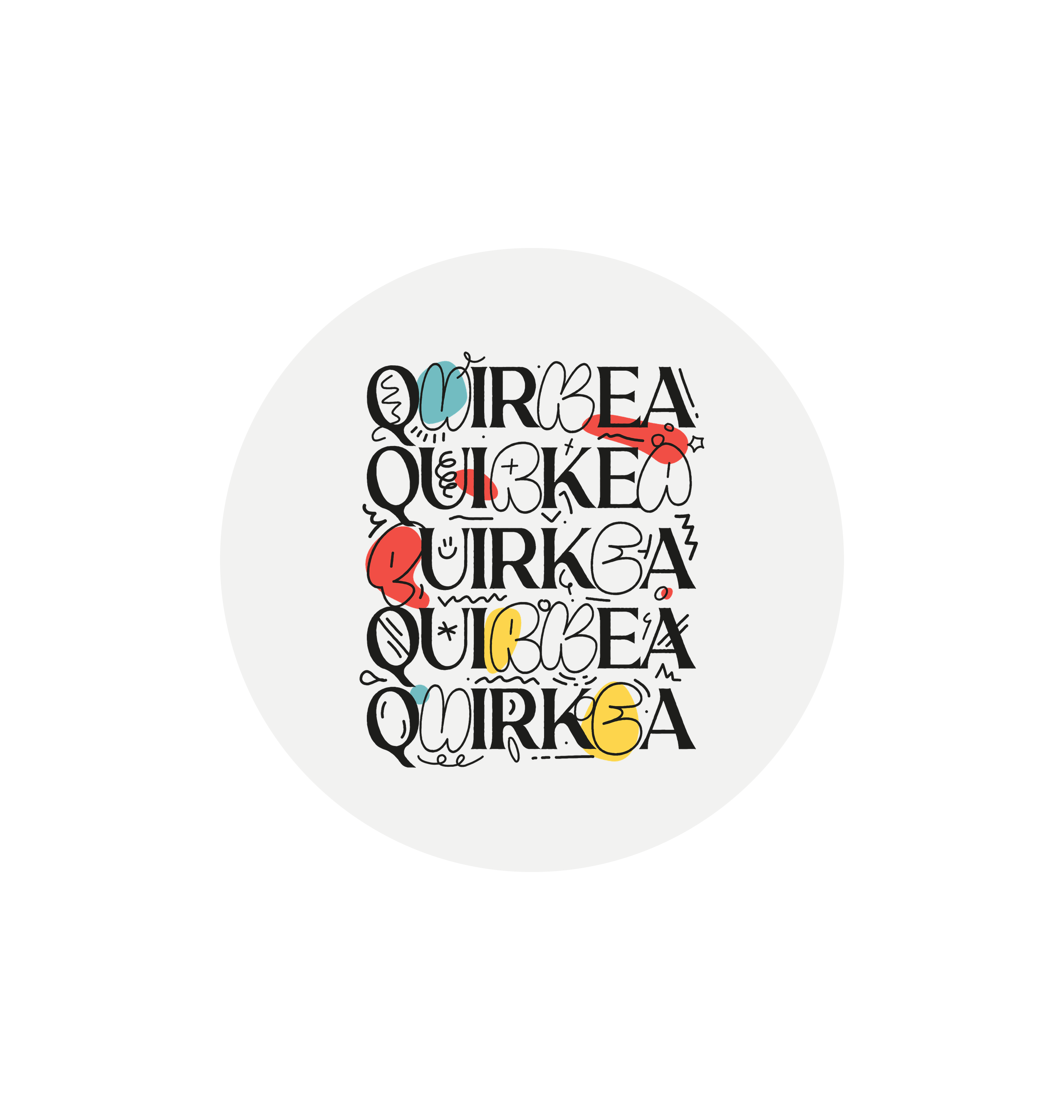 White Printed Circle Sticker Front