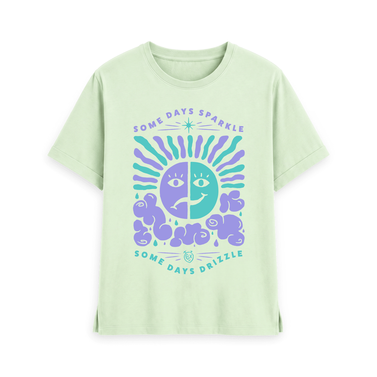 Pastel Green Printed T-shirt Front